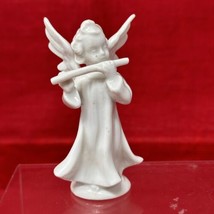 Kunstporzellan Germany Porcelain 3.5&quot; Angel Figurines VTG Playing Flute - £15.46 GBP
