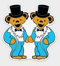  Grateful Dead 2 Grooms Dancing Bear Wedding Bears Sticker  - $5.99