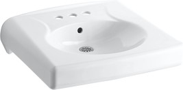 Kohler K-1997-4-0 Brenham Wall-Mount Bathroom Sink With 4&quot; Centerset,, White - £199.11 GBP