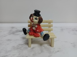 Enesco Happy Clown Figure Sitting on Bench Vintage Knick Knack - $7.69
