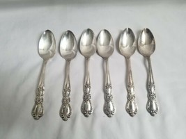 Vintage Mcm 1847 Rogers Bros Is Heritage Tea Spoons 6" Set X 6 Silverplate - £27.24 GBP
