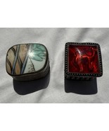 2  Vintage India Silver Pill/Snuff Trinket BoxesCamel under Lucite &amp; Cam... - $457.57 MXN