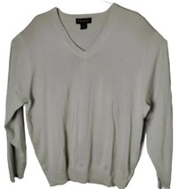 Brooks Brothers Men XL Silk Blend Long Sleeve Pull Over Sweater Shirt V Neck Tan - £47.42 GBP