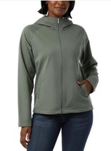 32 Degrees Womens Jacket Green Softshell Hood Full Zip Pockets Soft Fleece - $808.12 MXN