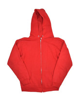 Vintage Tultex Zip Hoodie Mens S Red Blank Made in USA 50/50 Hooded Swea... - £25.12 GBP