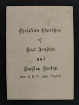 1880s Antique Christian Churches Of East Grafton &amp; Center Nh E R Phillips Pastor - £69.95 GBP