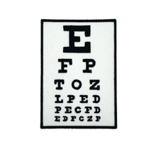 Eye Exam Chart Embroidered Iron-on Patch - £5.19 GBP