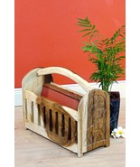 Wood Magazine Rack Basket Magazines Stand Tray Acacia Solid New - $2,517.64 MXN+