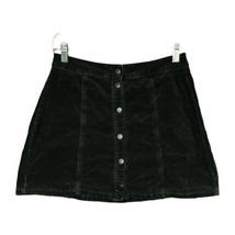 Melville Womens Black Velvet Snaps Down Front Mini Skirt Size Medium - £7.58 GBP