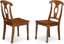 East West Furniture Napoleon-Styled Dining Chairs - Wooden Seat And Saddle Brown - £117.07 GBP