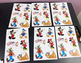 Mickey Mouse Minnie Donald Goofy Pluto Stickers 6 Sheets 36 Stickers Vin... - $9.90