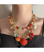 Double Layered Shell Charm Necklace - $26.54