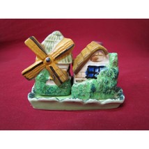 Occupied Japan Vintage Salt &amp; Pepper Shakers Wind Mill and House - £31.14 GBP