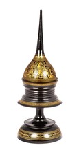 19th Siglo Antigüedad Birmania Shwe Zawa Lacado Offering Stupa - 41cm/40.6cm - £654.61 GBP