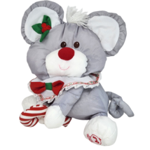 Vintage 1987 Fisher Price Puffalump Mouse Stuffed Animal Plush Christmas 8016 - £28.38 GBP