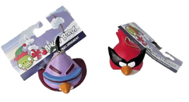 Angry Birds Ornament Laser Red Black Mask Christmas Holiday Purple Lot 2... - £12.49 GBP