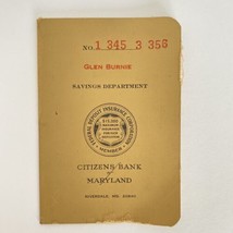 1968-70 Vintage Citizens Bank of Maryland Savings Book Glen Burnie - $24.95