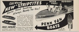 1954 Print Ad PennYan All Wood New Striptites Boats Penn Yan,New York - £8.39 GBP