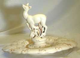 Red Wing Art Pottery Deer Flower Frog Console Centerpiece Bowl USA - $148.49