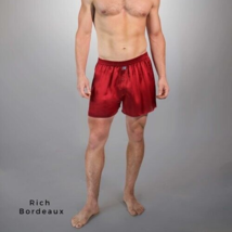 One Linda Hartman Men&#39;s 100% Pure Silk Boxers Size XX-Large Rich Bordeaux - £26.29 GBP