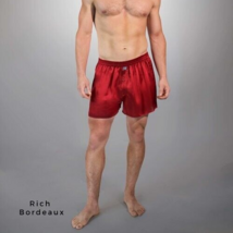 One Linda Hartman Men&#39;s 100% Pure Silk Boxers Size XX-Large Rich Bordeaux - £26.78 GBP