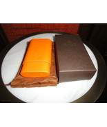 Brizard and Co Orange Leather Cigar Case with Suede Pouch NIB - £153.44 GBP