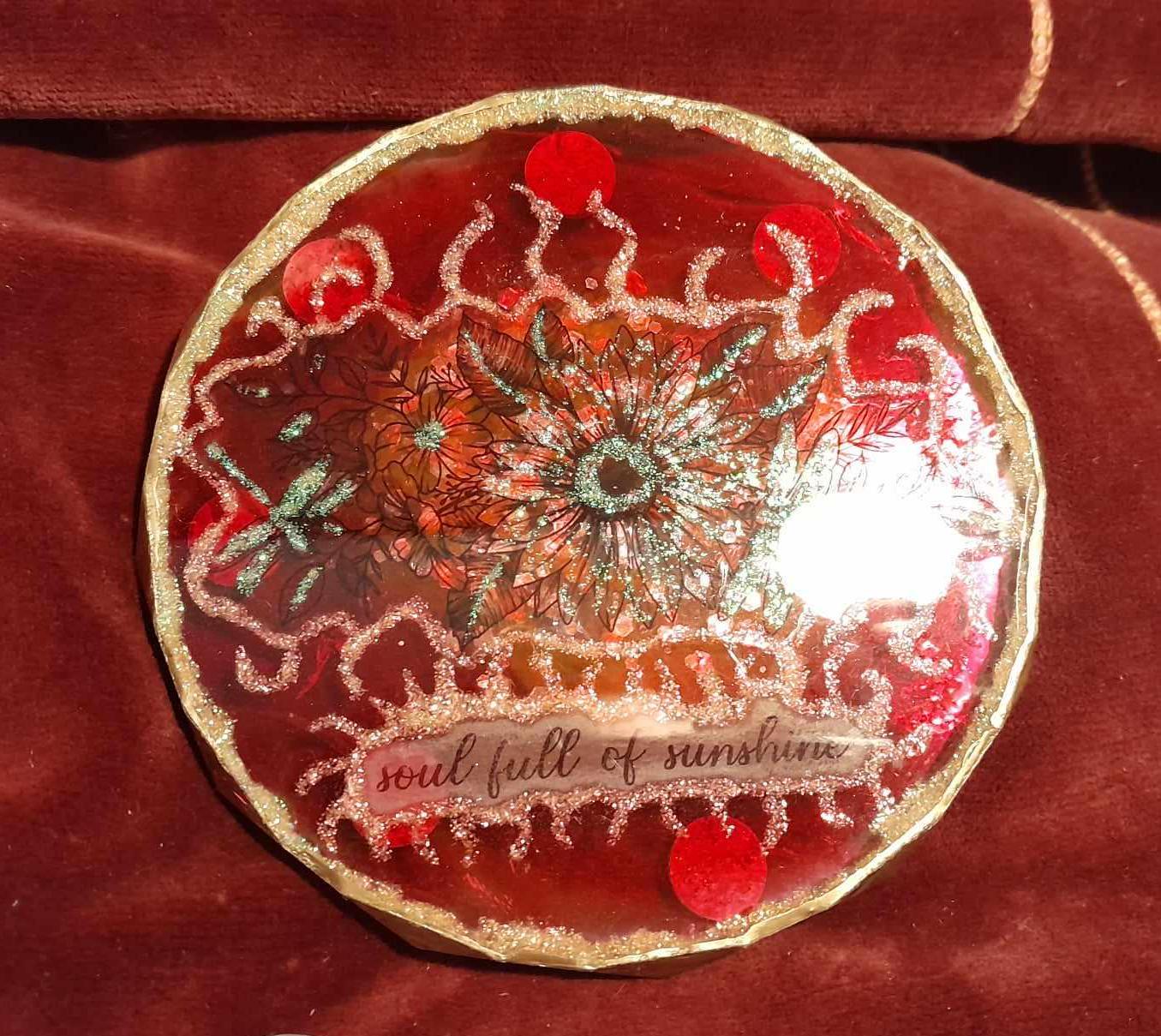 SALE Soul Full of Sunshine Large Coaster for Soups Mugs Office Desk Trav... - $6.45