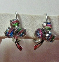 Vintage 835 Silber Rainbow Crystal Screw-back Earrings - £58.38 GBP