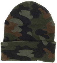 Camouflage Camo Beanie Knit Ski Cap Skull Hat Warm Solid Winter Cuff - £6.14 GBP