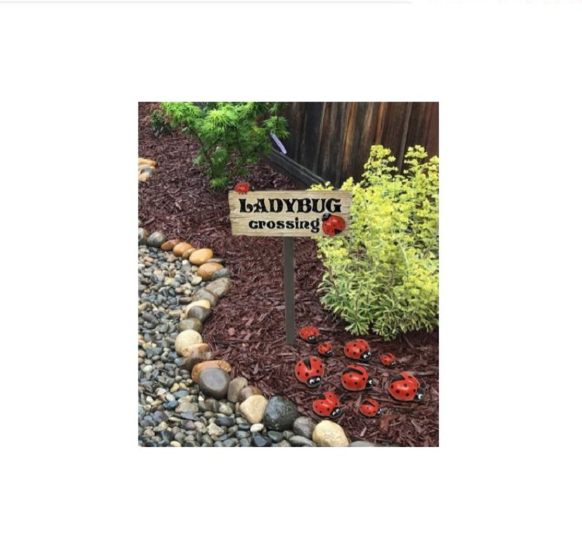 Ladybug Garden Stones & or Sign Decorative Outdoor Garden Ornaments  - $29.98 - $49.98
