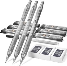 Nicpro Metal 0.9 Mm Mechanical Pencil Set With Case, 3 Pcs. Hb, And Sket... - £26.74 GBP