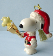 Lenox Peanuts Snoopy Gold Ringing Bell Christmas Ornament 2023 w/Woodsto... - £26.39 GBP