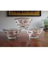 Vintage 50s 60s Frosted Gold Birds Berry Berries Leaf Glass Bowl Lot of ... - $444.87 MXN