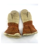Vintage Goodwear Glove Men Mittens Large Deerskin Brown Orange Insulated... - $52.67 CAD