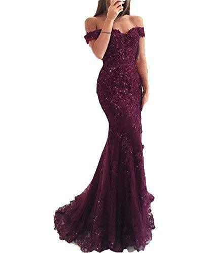 Off The Shoulder Mermaid Long Beaded Corset Prom Dresses Emerald Green US 12