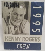 Kenny Rogers - Original 12/20 &amp; 21 1995 Tour Concert Tour Cloth Backstage Pass - £7.97 GBP