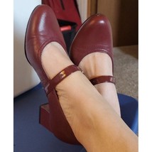TROTTERS strapped brown pumps size 8m block heel shoes - £15.69 GBP