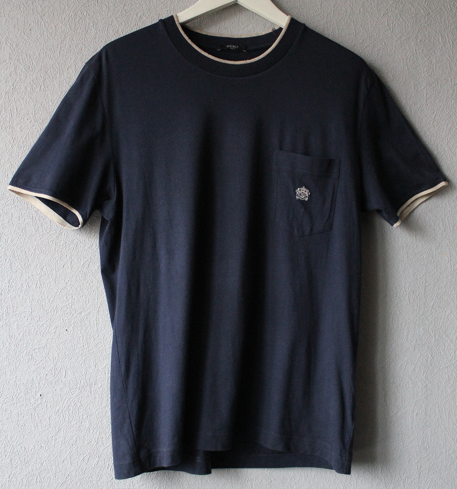 LA PERLA NERO Label Dark Vintage Blue Men T-Shirt Tee - $51.08