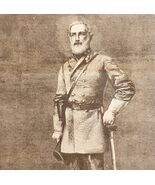 1864 Civil War Rebel General Robert E Lee Wood Engraving Victorian Harpe... - €60,05 EUR