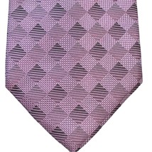 Giorgio Armani Tie Men Pink Silk Geometric Square Print Designer Italy 3... - $44.98