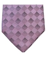 Giorgio Armani Tie Men Pink Silk Geometric Square Print Designer Italy 3... - £35.24 GBP