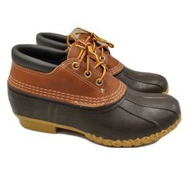 Bean Boots By LL Bean Size 8 06009 USA Brown Leather Rubber Duck - £54.47 GBP