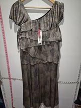 Jacques Vert Long Dress UK Size 16  Print Black Brown Mix  New Express S... - $174.72