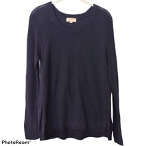 Women&#39;s LOFT Navy Blue Knit Long Sleeve Sweater Size Small - £14.24 GBP