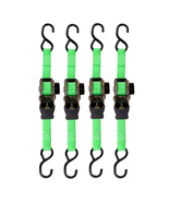 Retractable Ratchet Tie down Straps 4 PK 1,500Lb Break Strength 500Lb Sa... - $50.14