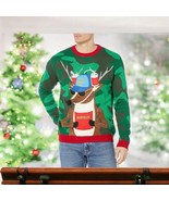 Blizzard Bay Ugly Christmas Sweater Men Size S Long Sleeve Pullover Rein... - $676.47 MXN