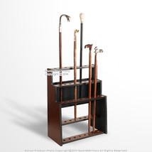 Deluxe 3 Tiers Wooden Walking Stick Display Stand Hold 24 Canes - $41.56