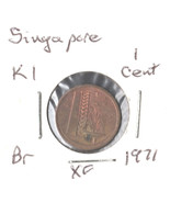 Singapore 1 Cent, 1971, bronze, KM 1 - $2.74 CAD
