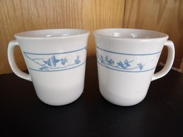 2# Corelle First of Spring Cups Off White W/ Blue &amp; White Flowers - £5.05 GBP