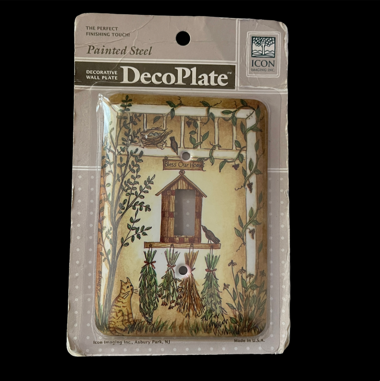 Icon 610026000610 DecoPlate Decorative Wall Plate New Old Stock Country Cat Bird - $11.76